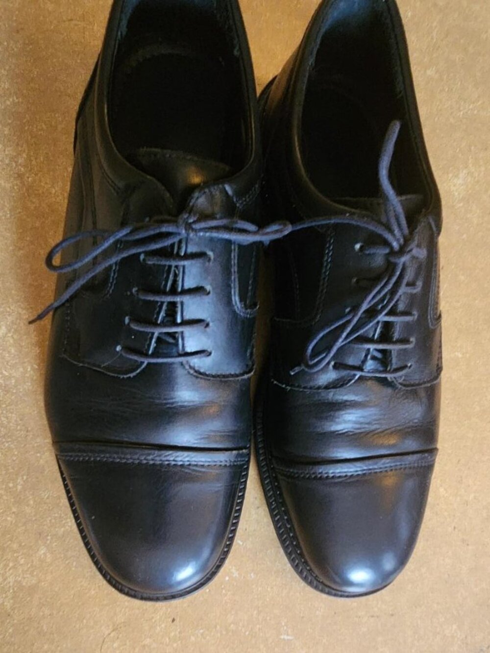 EASE by Florsheim Black Leather Oxford Dress Shoes Size 11 M Made in Italy